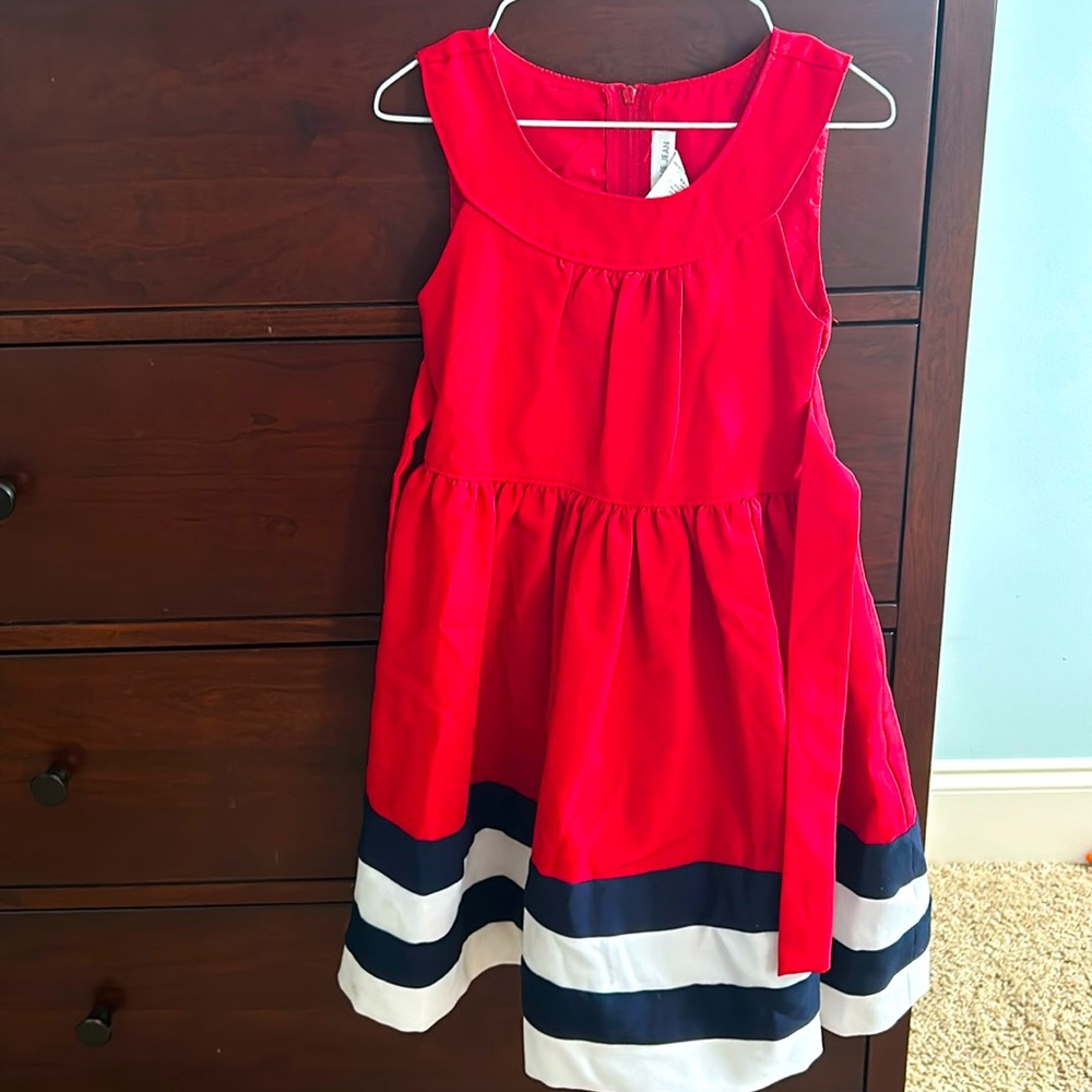 Boutique red and navy stripe size 6 dress